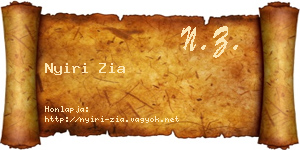 Nyiri Zia névjegykártya